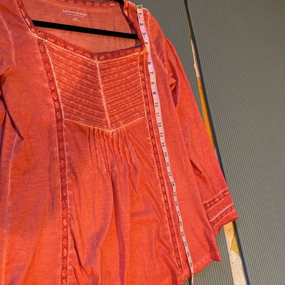 Soft Surroundings Philomena Orange Chevron Top - Picture 7 of 8